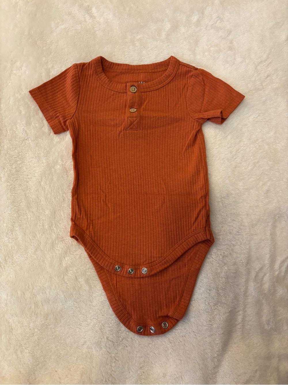 Cat & Jack 3-6M - ribbed short sleeve rust orange one-piece